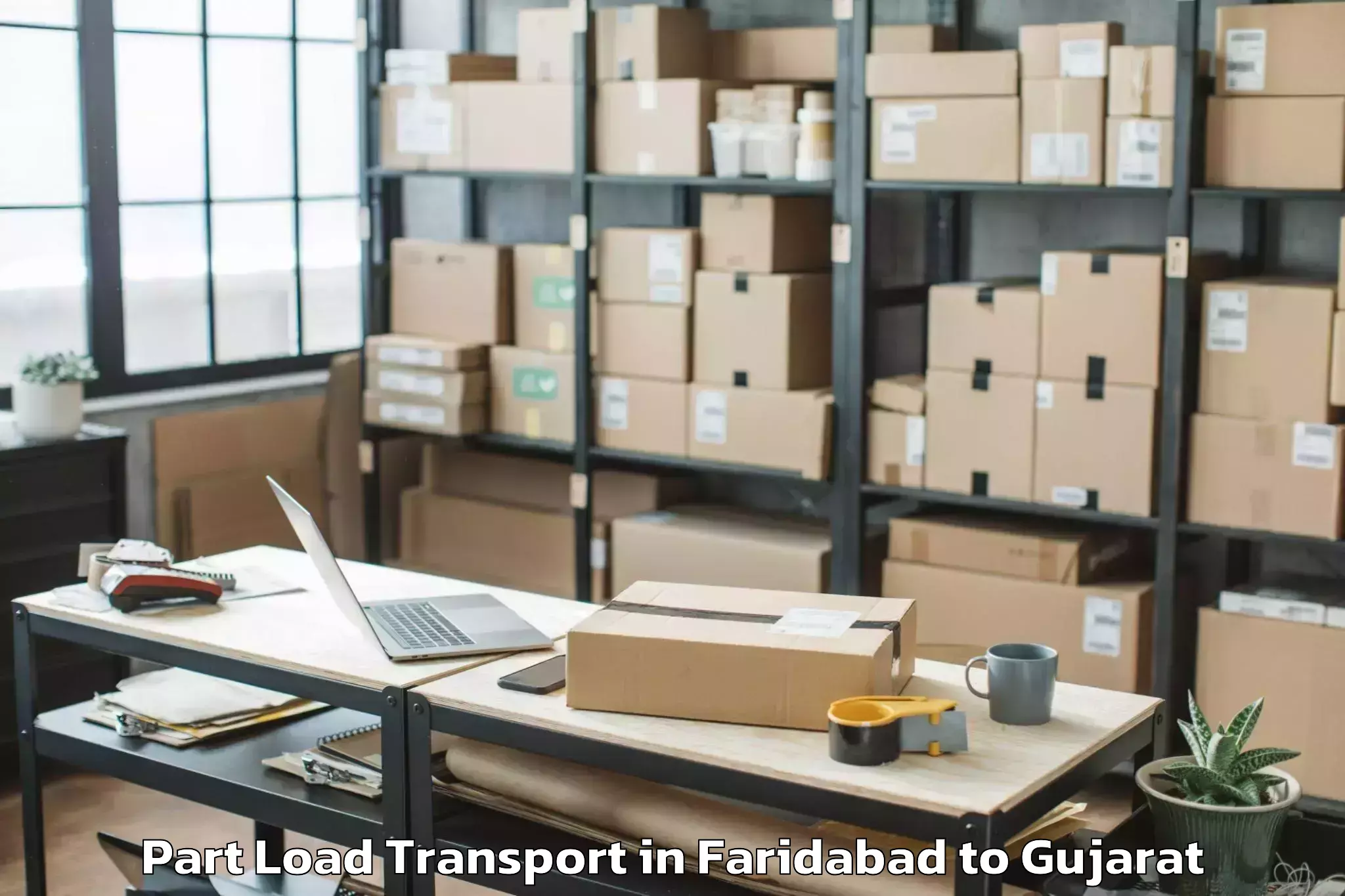 Faridabad to Nirma University Ahmedabad Part Load Transport